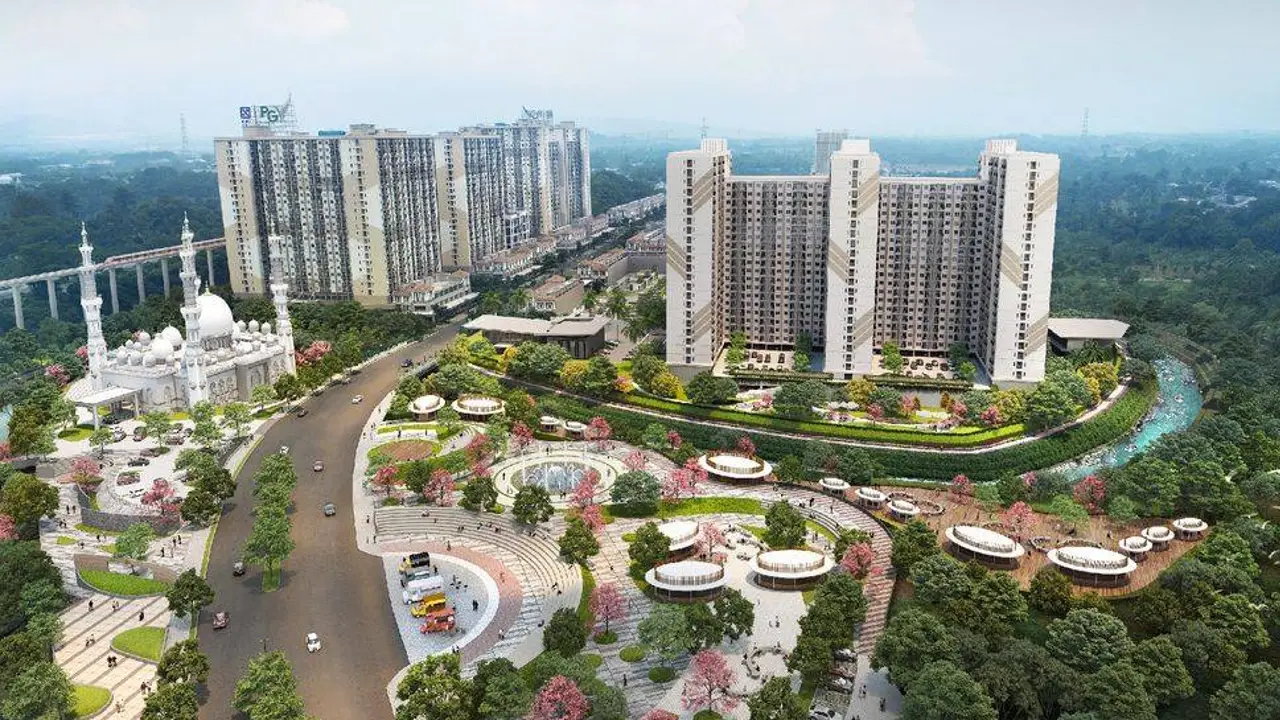 Penampakan gedung apartemen Podomoro Golf View